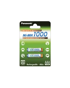 Panasonic 1000 mAh AAA / Mignon (2 Stück) Wiederaufladbare Batterien