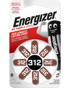 Energizer Hörapparat 312 Batterien (8 Stk. Packung)