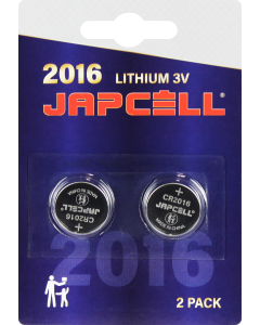 JAPCELL Lithium CR2016 Batterien - 2 Stück Packung