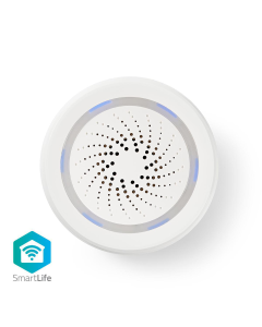 Nedis SmartLife Sirene, Wi-Fi Netzteil 8 Töne 85 dB Android / iOS Weiß