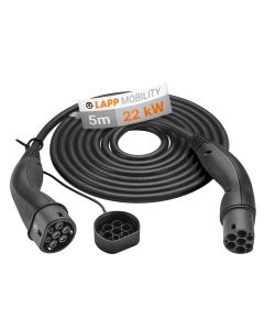LAPP Type 2 HELIX® Ladekabel für Elektroauto - 22kW 5m, schwarz