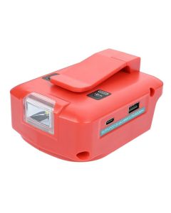 Powerbank Adapter für Milwaukee 18V mit LED Licht und USB-C
