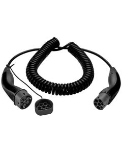 Typ 2 Spiral-Ladekabel für Elektroautos - 11kW - 7m, Schwarz