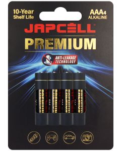 Japcell Premium AAA-Alkalibatterien - 4 Stück Blister