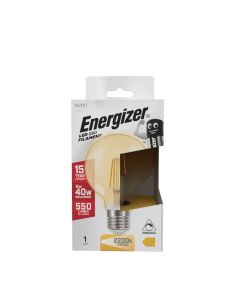 Energizer E27 LED-Lampe GOLD, G80, 5W (500lm), 2200K, Warmweiß, dimmbar