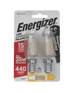 Energizer E14 LED Dunstabzugshaubenlampe 4W (440lm), 3000K, Warmweiß, 2 Stk.