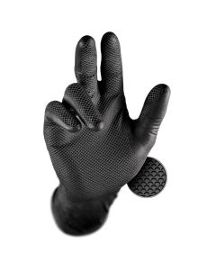 Grippaz 246 strapazierfähige Nitrilhandschuhe, puderfrei, lebensmittelecht - Größe. M/8 - 50 Stück pro Karton