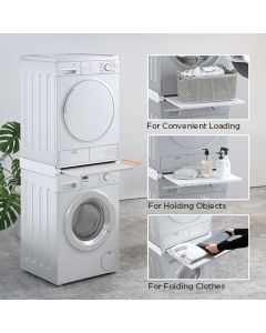 Stapelgestell mit ausziehbarem Fachboden (8 kg) für Waschmaschine/Trockner