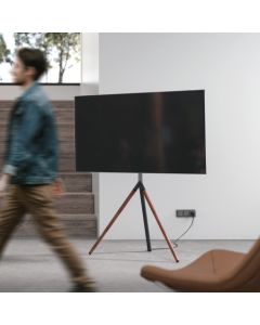 TV-Bodenständer Stativ, Holzoptik, Kabelfixierung, 40" - 65" - Holzoptik & Kabelmanagement
