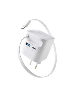 Intenso® USB-C/USB-A Multiport GaN Ladegerät 65W mit USB-C Kabel - Weiß