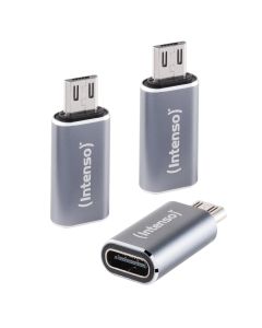 Intenso USB-C auf Micro-USB Adapter aus Aluminium - 3 Stk.