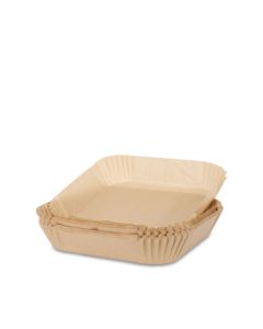 Airfryer-Papierförmchen ungebleicht, quadratisch 20x20 cm - 100 Stück.