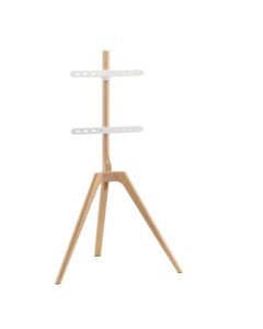 TV-Standfuß Dreibein, Holzoptik, Kabelfixierung, 45" - 65" - Weiß/Holz