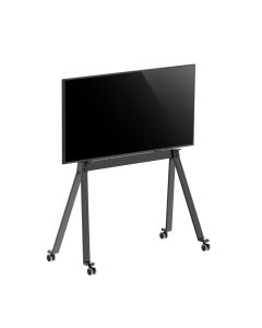 TV-Präsentationsständer mit Rollen und verstellbarer Höhe, 49" - 75" - Schwarz