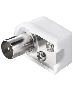 Koaxialer Winkelstecker (dünn) mit Schraubbefestigung - Kunststoff