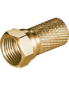 Schraubbarer F-Stecker 7,0 mm - Kupfer vergoldet,