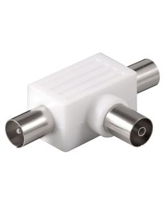 Koaxialer Adapter: 2x koaxialer Stecker - koaxiale Buchse - Kunststoff - 1 Stück.