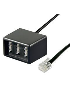 TAE Adapter 3 TAE N/F/N weiblich auf RJ11/RJ14 männlich (6P4C) - 1 Stück.