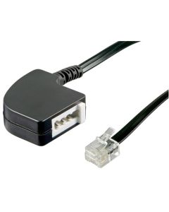TAE Adapter TAE-F Buchse auf RJ11/RJ14 (6P4C) - 1 Stück.