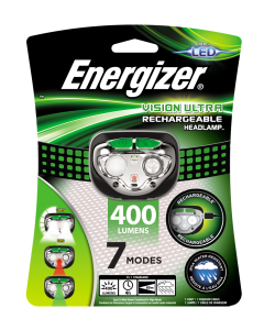 Energizer LED HL Vision Ultra Wiederaufladbare Stirnlampe - 400 Lumen