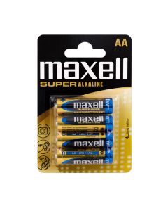 Maxell Super Alkaline AA / LR6 Super-Batterien - 4 Stück.