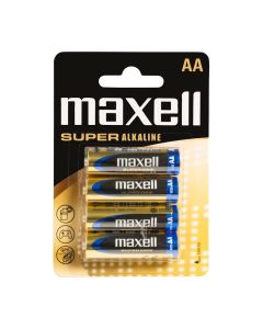 Maxell Super Alkaline AA / LR6 Super-Batterien - 4 Stück.