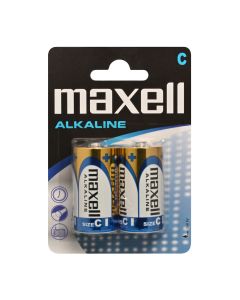 Maxell Long-Life Alkaline C / LR14 Batterien - 2 Stück.