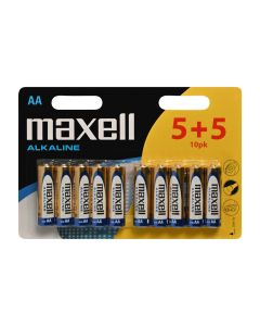 Maxell Long-Life Alkaline AA / LR6 Batterien - 10 Stück.