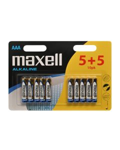 Maxell Long-Life-Alkaline AAA / LR 03 Batterien - 10 Stück.