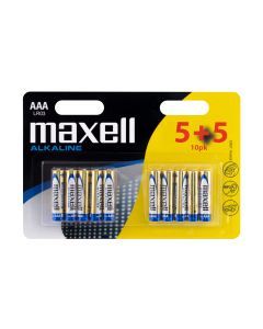 Maxell Long-Life-Alkaline AAA / LR 03 Batterien - 10 Stück.