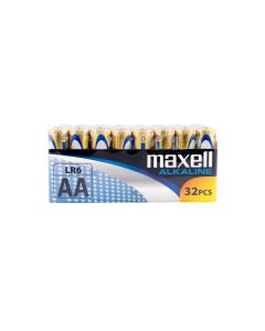 Maxell Long-Life-Alkaline AA / LR6 Schrumpf-Batterien - 32 Stück.