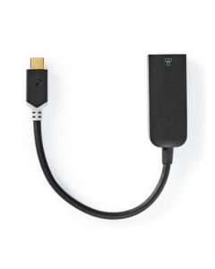 NEDIS, USB-adapter   USB 3.2 Gen 1   USB Type-C Han   RJ45 Hun   1000 Mbps   0.20 m   Runde   Guldplateret   PVC   Anthracite   Window Box med Euro lås