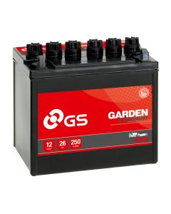 GS YUASA GS-895 12V 26Ah 200A Batteri til bl.a. Havetraktor + Pol til højre