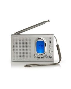 Nedis, UKW-Radio, 1,5 W, Weltempfänger, Weckfunktion, grau