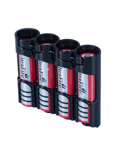 Powerpax Batteriehalter für 4 18650 Batterien - Schwarz