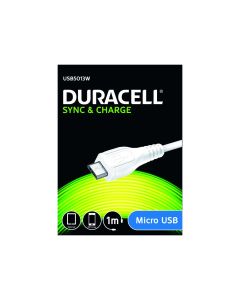 Duracell Micro USB Lade- und Datenkabel, Weiß 1m
