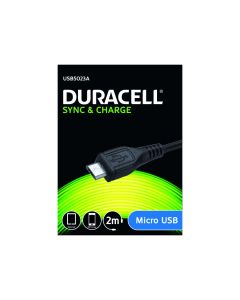 Duracell USB zu Micro USB Kabel, 2 Meter (Schwarz)