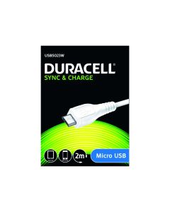 Duracell USB zu Micro USB Kabel, 2 Meter (Weiß)