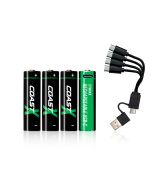 Coast AA USB-C Akkus 1.5V 2400 mAh  (4 Stück) inklusive Ladekabel.