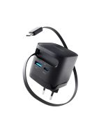 Intenso® USB-C/USB-A Multiport GaN Ladegerät 65W mit USB-C Kabel - Schwarz